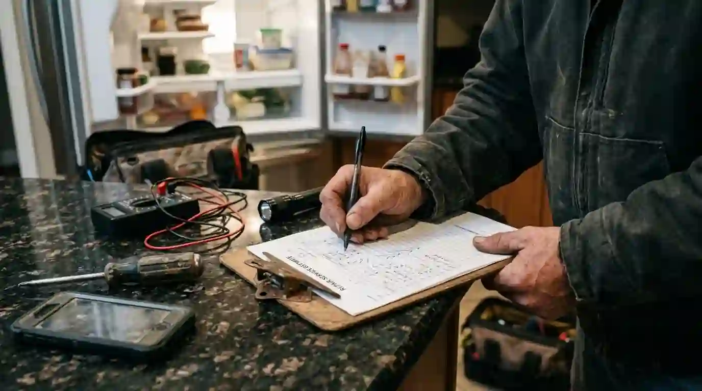 Technician at work on a repair