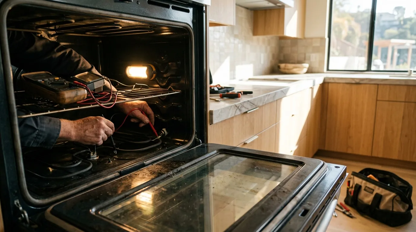 Wall oven bake element test in a Sherman Oaks kitchen