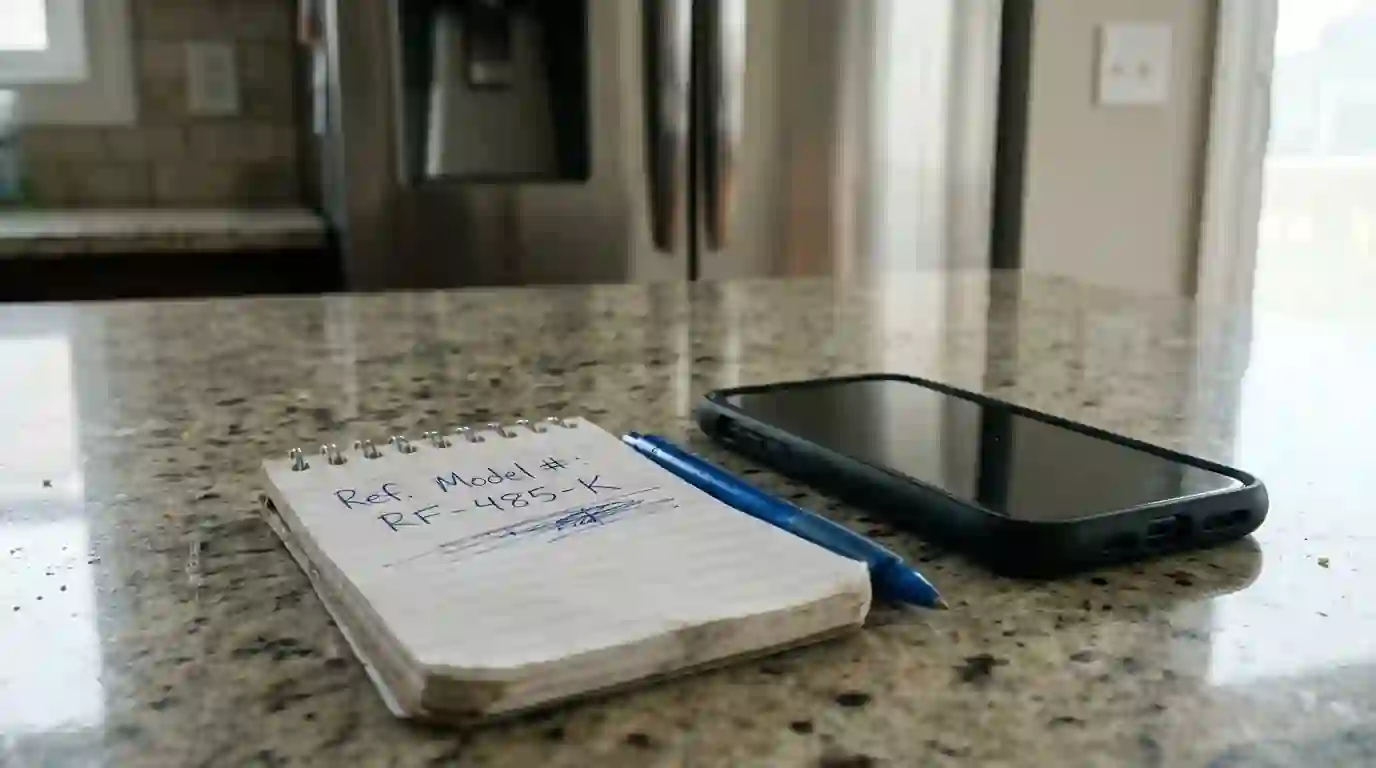 Notepad with an appliance model number