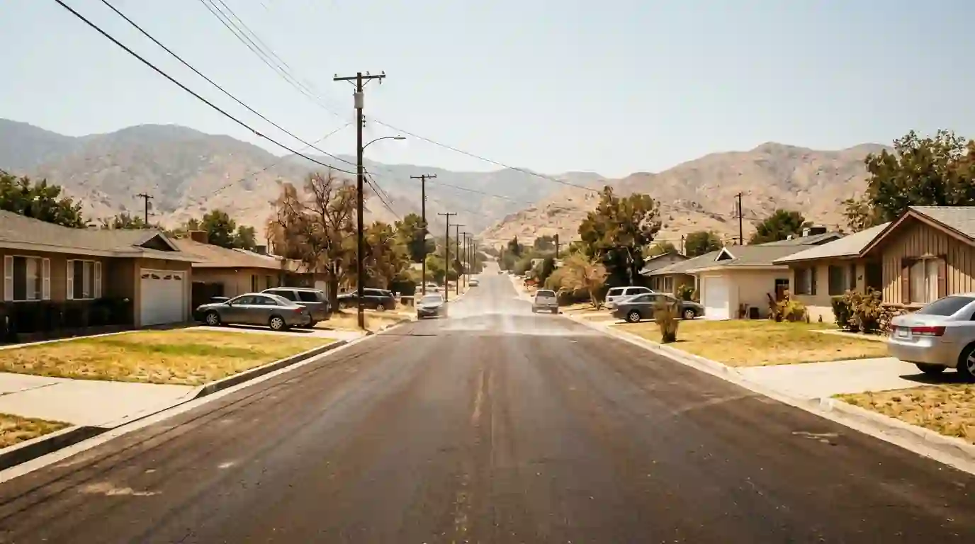 Hot summer afternoon on a San Fernando Valley street