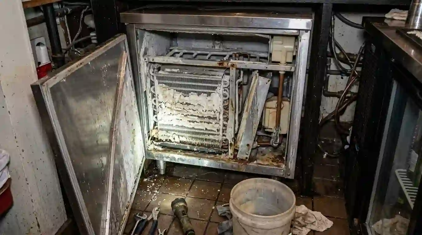 Descaling the evaporator plate of a commercial ice machine